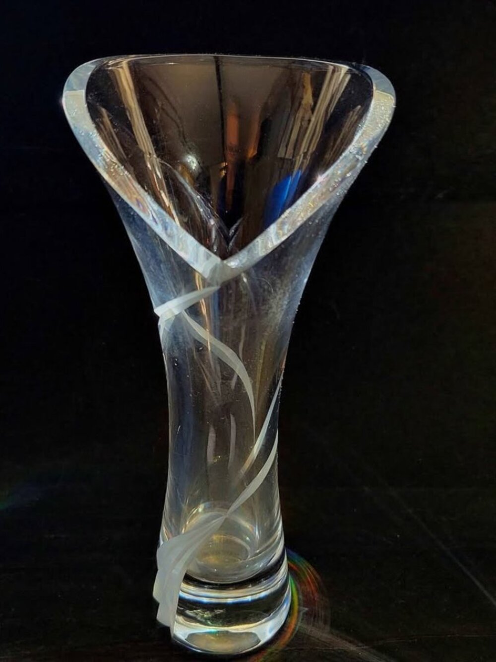 Vintage Mikasa "Curtain Call" Flared Glass Trumpet Vase